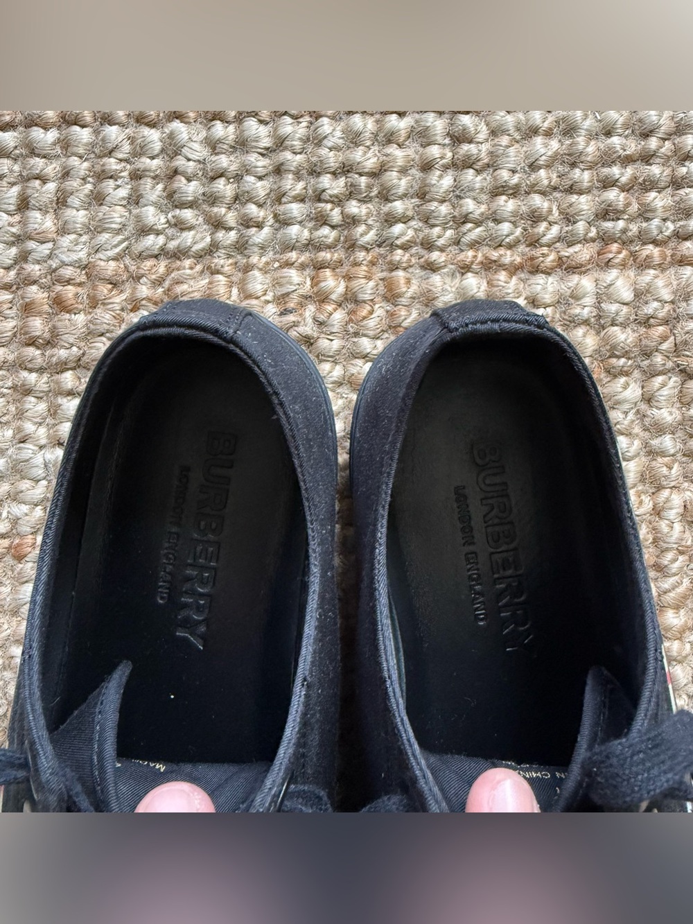 Burberry Larkhall Low-Top Black Canvas Sneakers - Pristine Condition - Picture 8 of 13